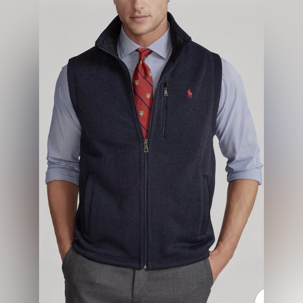Polo Ralph Lauren / Brushed Fleece Mockneck Vest /Men’s M / Navy / NWT